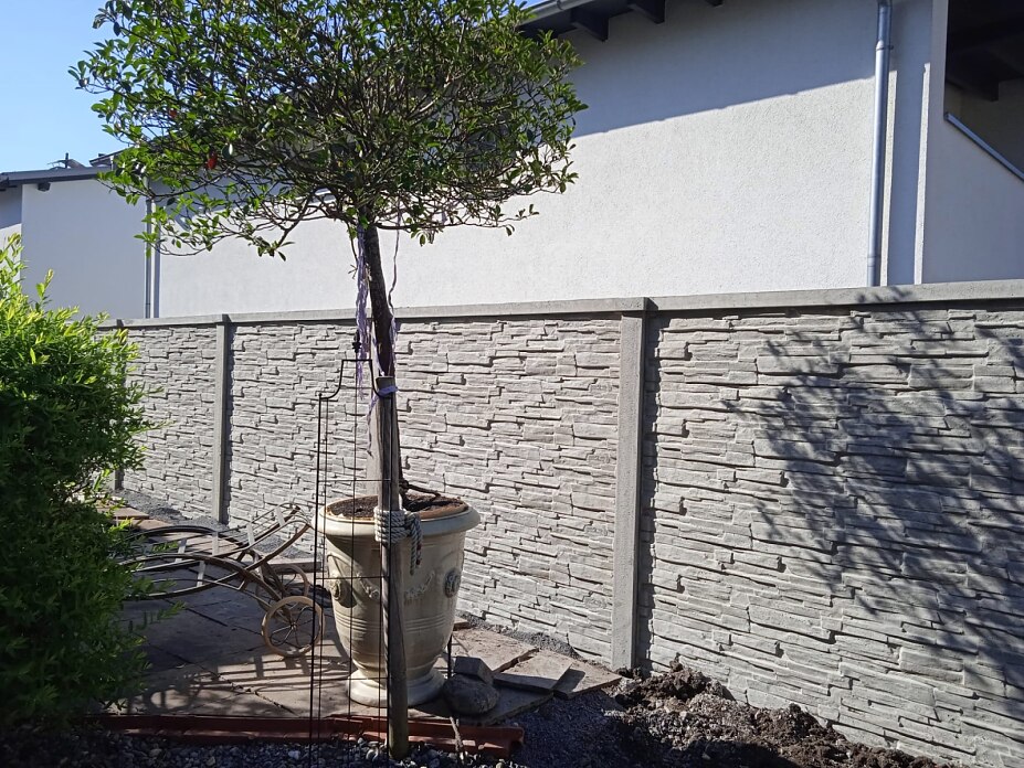 Betonzaun Bruchstein 3D/2D