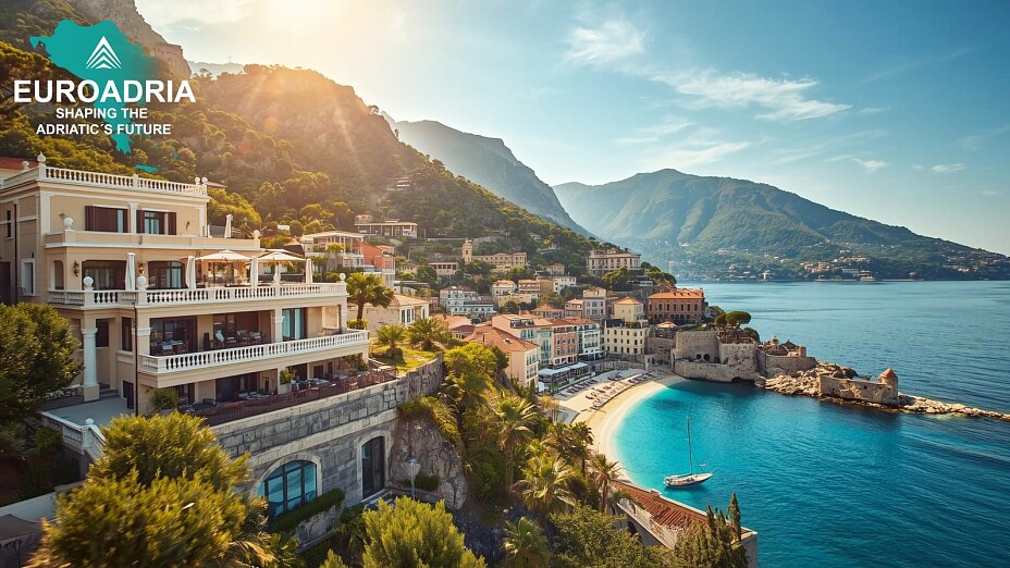 Moderne Immobilien in Montenegro an der Adriaküste mit Meerblick